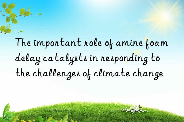 the important role of amine foam delay catalysts in responding to the challenges of climate change