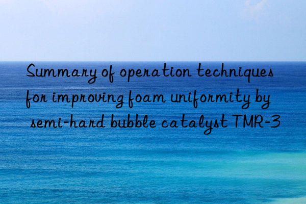 summary of operation techniques for improving foam uniformity by semi-hard bubble catalyst tmr-3