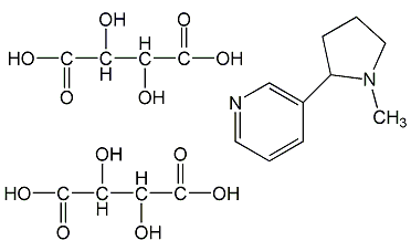 (-)-nicotine bitartrate structural formula