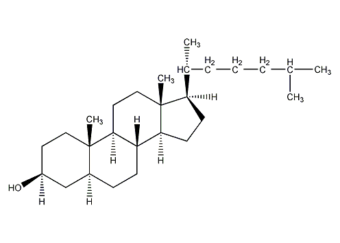 cholestanol, dihydrocholesterol structural formula