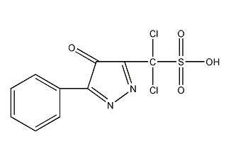 1-(2',5'-dichloro-4'-phenyl sulfonate)-3  -methyl-5-pyrazolone structural formula