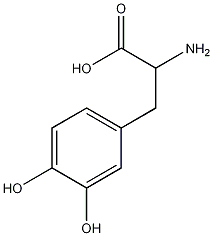 dl-β-(3,4-dihydroxyphenyl)alanine structural formula