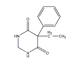 5-ethyl-5-phenyl-dihydro-4,6(1h,5h)-  pyrimidinedione structural formula
