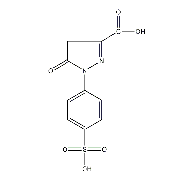 5-oxo-1-(4-sulfophenyl)-2-pyrazoline-3 -carboxylic acid structural formula