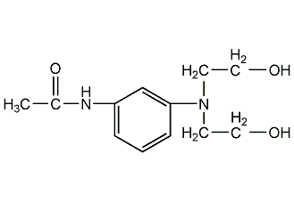 3-(n,n-dihydroxyethyl)aminoacetanilide structural formula