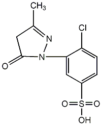 1-(2-chloro-5-sulfonophenyl)-3-methyl-5  -pyrazolone structural formula