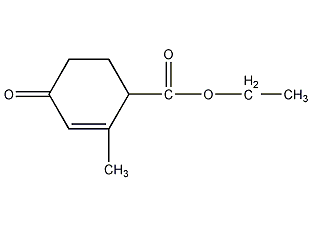 2-methyl-4-carbonyl-2-cyclohexene-1-carboxylic acid ethyl ester structural formula  