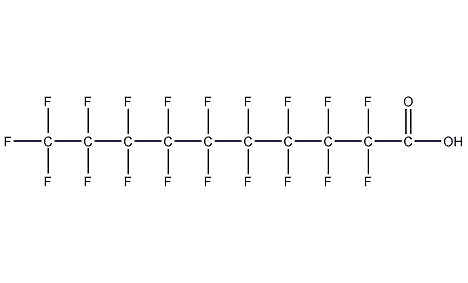 structural formula of nonadecafluorodecanoic acid